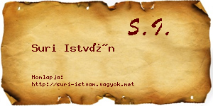 Suri István névjegykártya